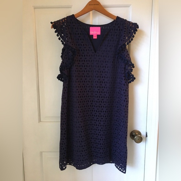 DRESS ASTARA EYELET SHORT SLEEVE - Picture 3 of 3